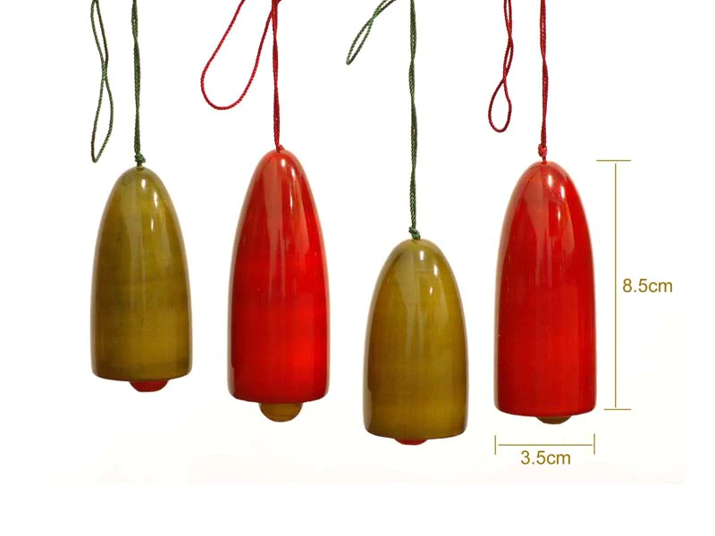 Handcrafted Wooden Christmas Decor - Wood chimes set of 2 - 2 pairs