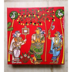 Handicraft Traditional Beautiful Cheriyal Painting Of Bhadravathi