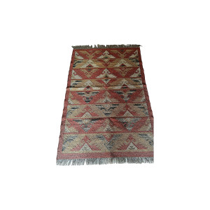 Handmade 3X5 Mirzapur Kilim Rugs Wool Jute Red