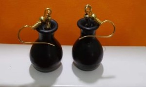 Handmade Eco-friendly Beautiful Black Pottery of Nizamabad Silver Earings