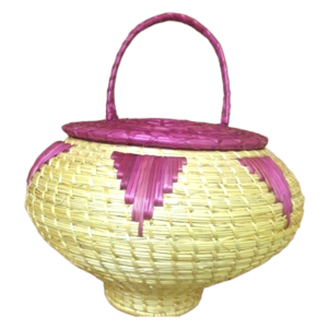 Handmade Sikki Grass Gol Basket