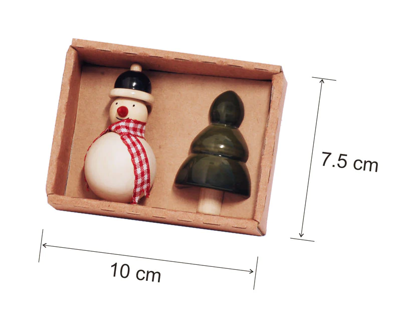 Handmade Snowman and Xmas tree Fridge magnet | Wooden fridge magnets - 0