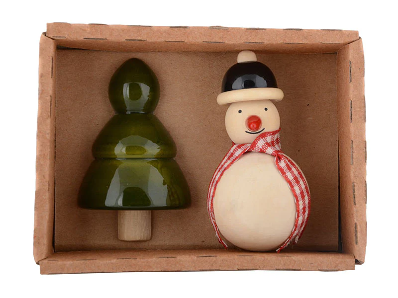 Handmade Snowman and Xmas tree Fridge magnet | Wooden fridge magnets