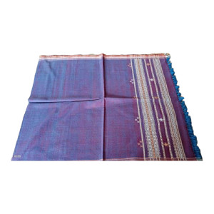 Handwoven Acrylic Wool Bhujodi Purple Shawl