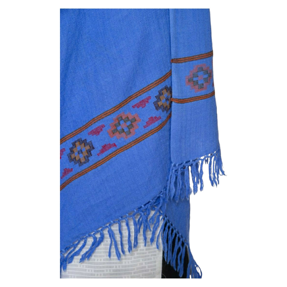 Himalayan flower weaved shawl single strip in Merino woollen Shawl - 1