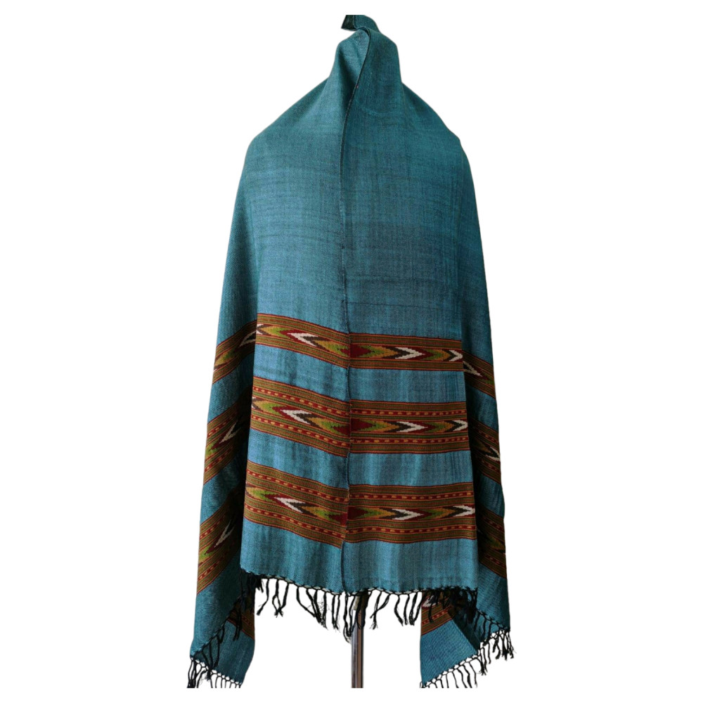 Himalayan wool plain shawl in Blue Colour - 1