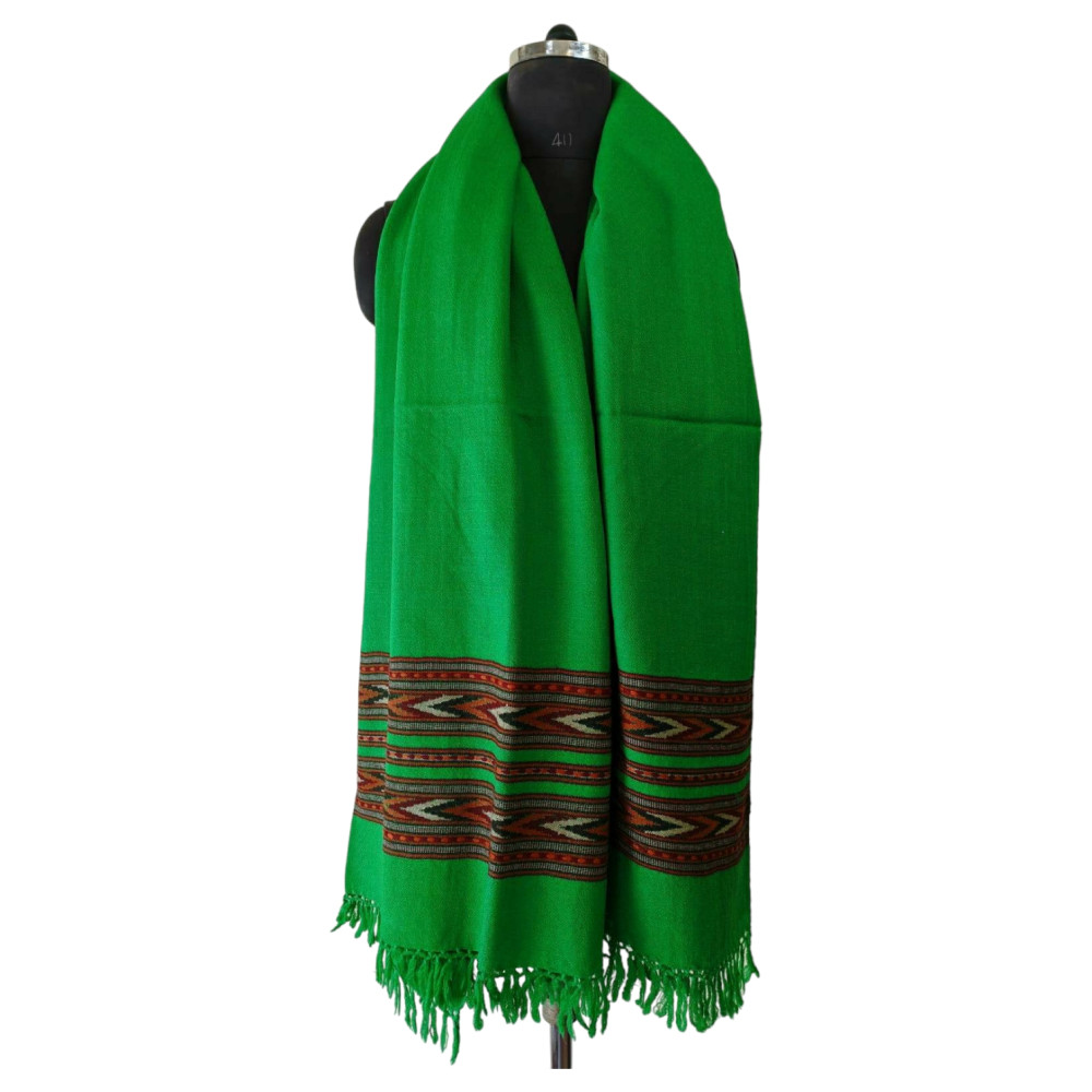 Himalayan wool plain shawl in Dark Green Colour - 0