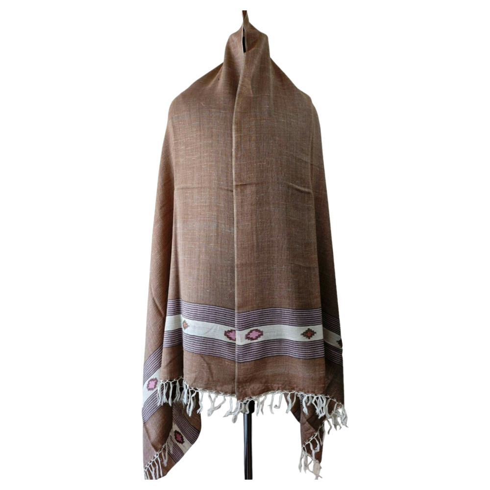 Himalayan wool plain shawl in Light Brown Colour - 0