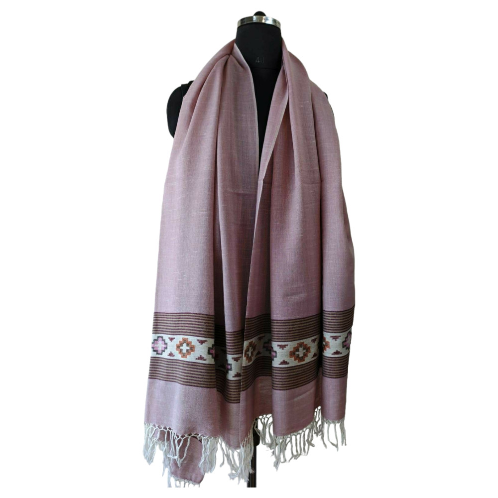 Himalayan wool plain shawl in Light Pink Colour - 1