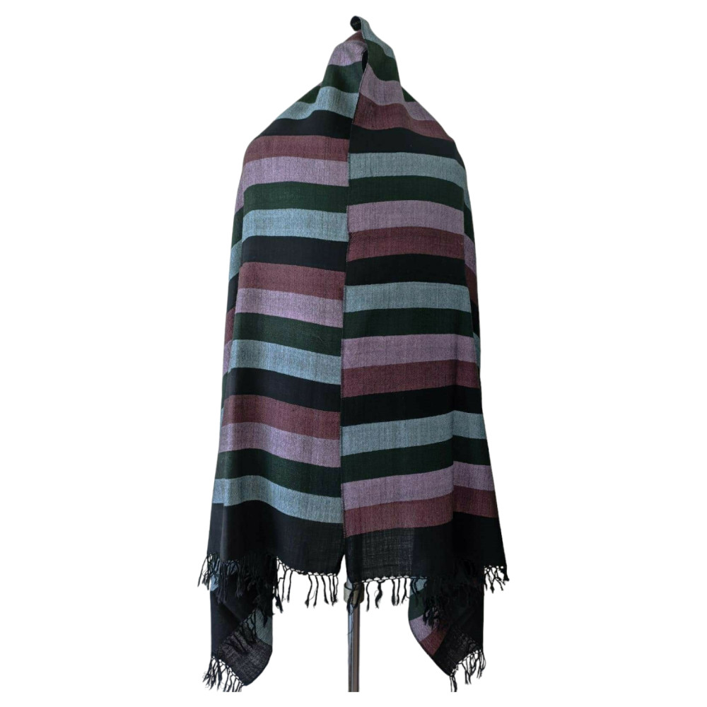 Himalayan wool plain shawl in Multi Colour - 1