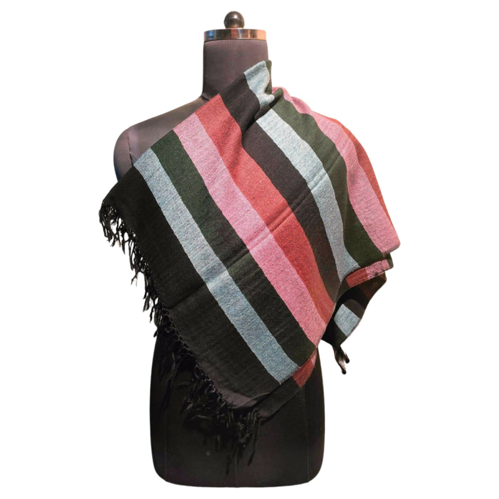 Himalayan wool plain shawl in Multi Colour - 2
