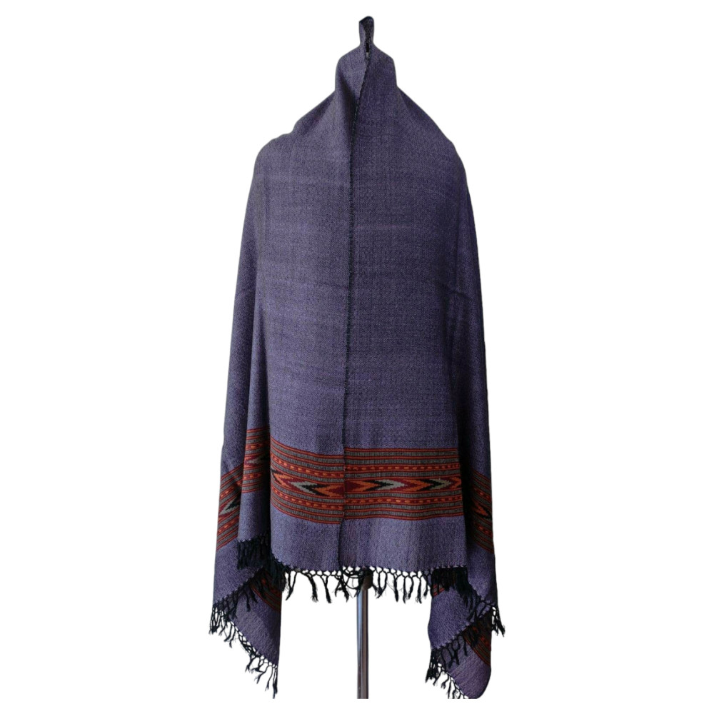 Himalayan wool plain shawl in Purple Colour - 0