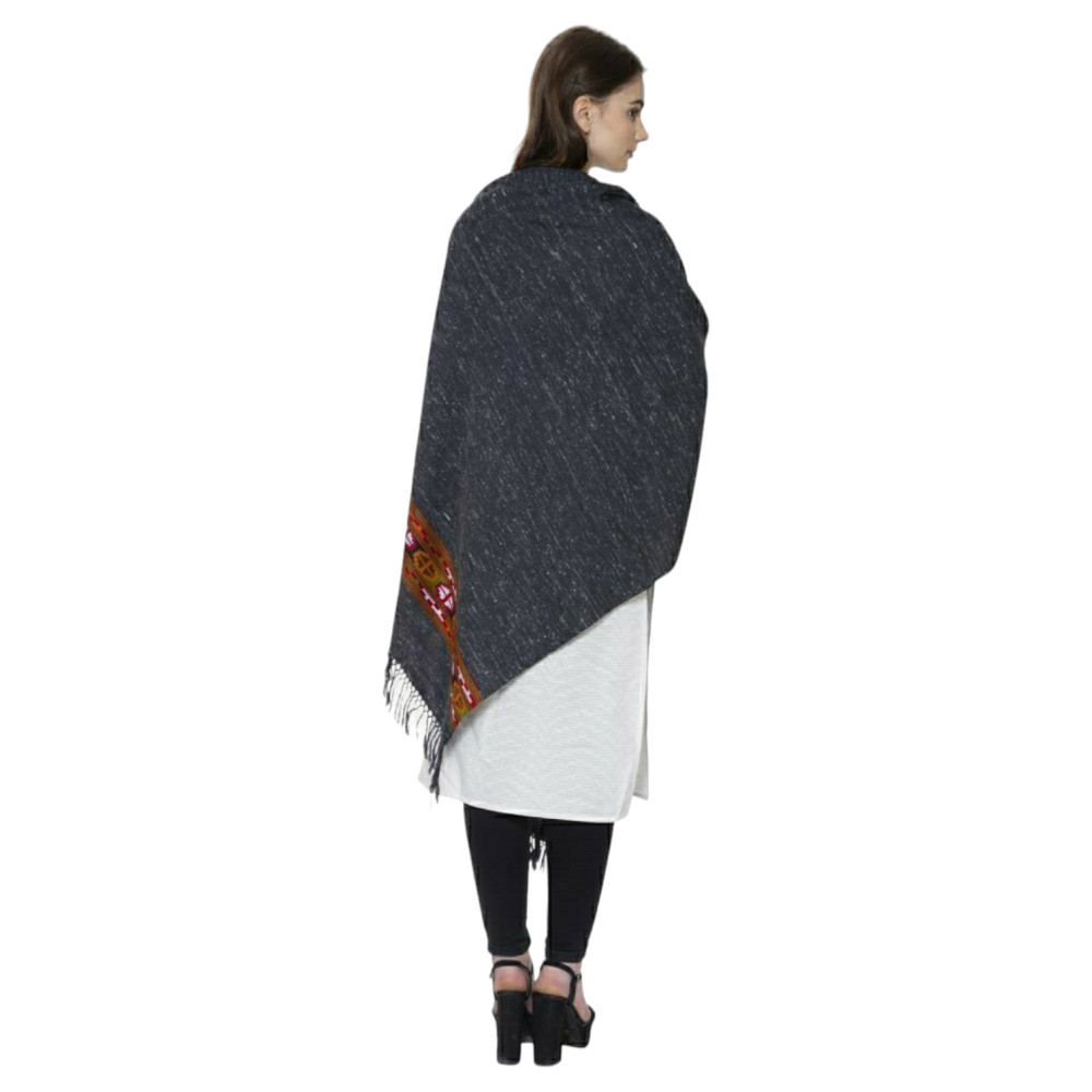 Himalayan Yak woolen shawl in walnut weaved design - 0