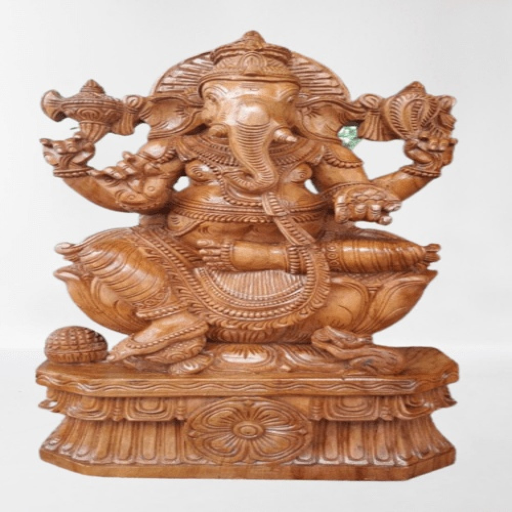 Kallakurichi Handcarved Wood Carving of lord Ganesha/Vinayagar