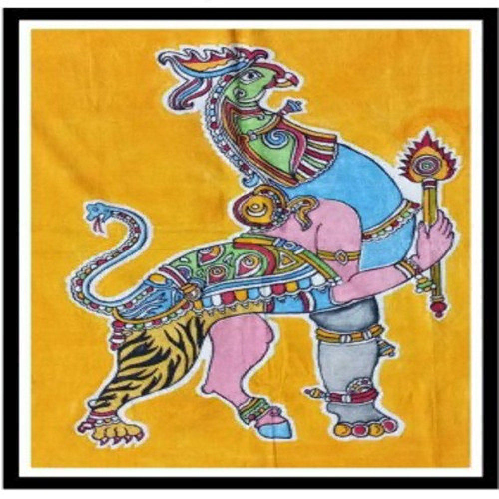 Karuppur Kalmkari Navagunjara Themed Painting