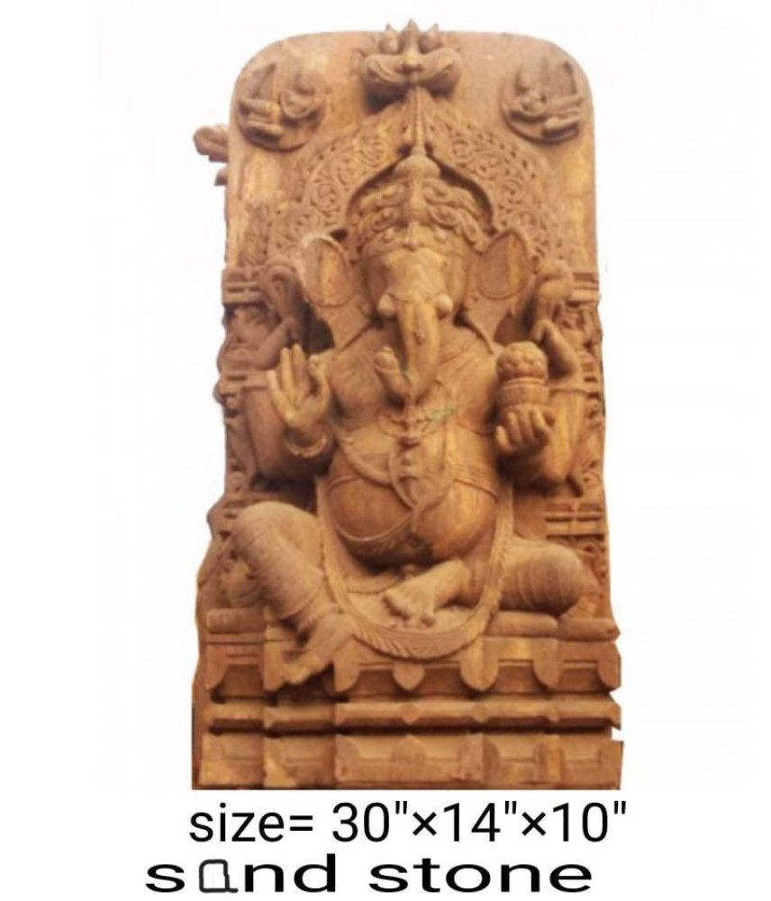 Beautiful Artwork Of Konark Stone Carving Lord Ganesh Statue Sitting Position - 0
