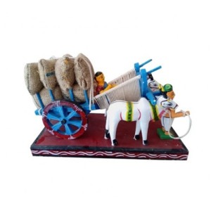 Traditional Handcrafted Kondapalli Bommallu Wooden Toy Of Village Woman With Cows