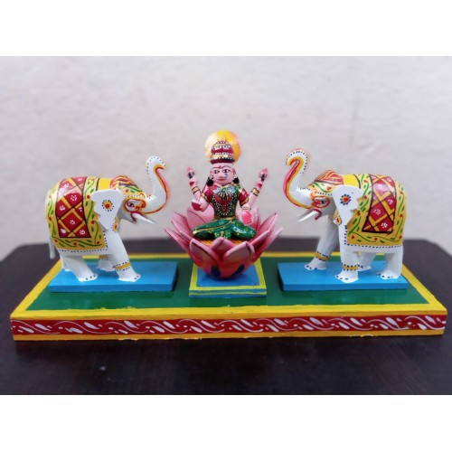 Handmade Kondapalli bommallu Elegant Wooden Toy of Goddess Laxmi For Home Decoration