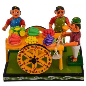 Handicraft Kondapalli Bommallu Elegant Wooden Toy of Vegetable Seller