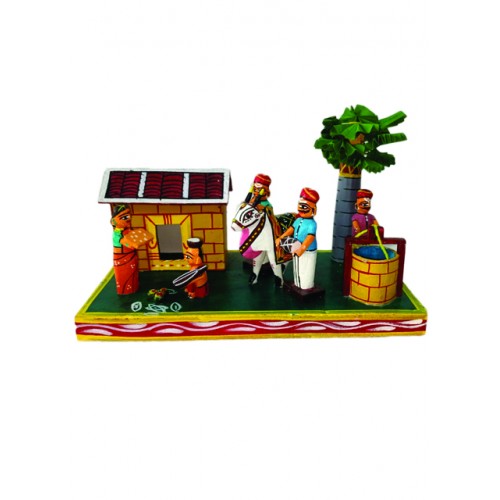 Handmade Beautiful Village Home Design Traditional Kondapalli Bommallu Toy For Home Decor