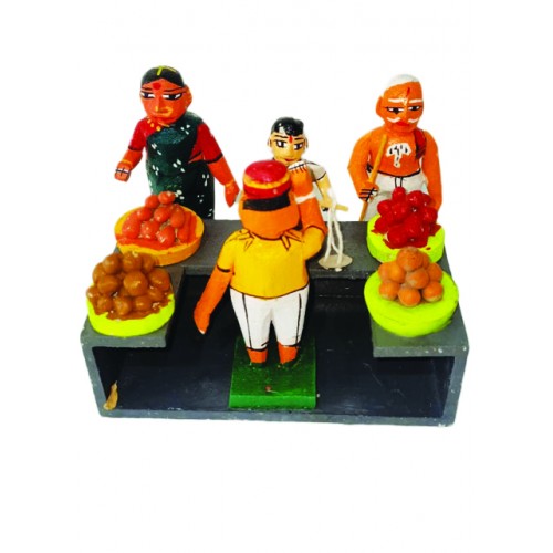 Handicraft Kondapalli Bommallu Toy Vegetables Selling Scene