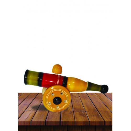 Traditional Handicraft Beautiful Cannon Design Kondapalli Bommallu Toy For Home Decor