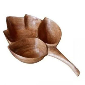 Leaf Shape Bowl Kashmir Walnut Wood Carving