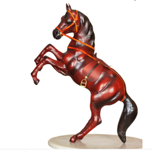 Leather Handicraft Jumping Horse - 18 Inch