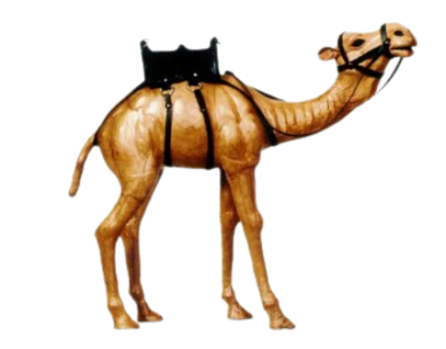 Leather Handicraft Standing Camel - 6 Inch