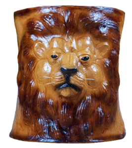 Leather Lion Face Sitting Stool