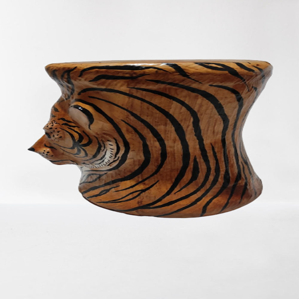 The tiger face design brings a sense of wild and exotic aesthetics to the stool, making it a bold and eye-catching addition to your interior decor. The tiger face design brings a sense of wild and exo - 2