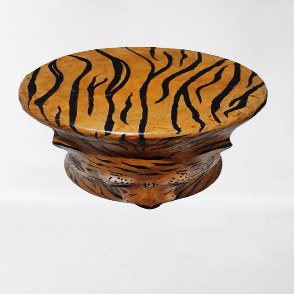 The tiger face design brings a sense of wild and exotic aesthetics to the stool, making it a bold and eye-catching addition to your interior decor. The tiger face design brings a sense of wild and exo - 3