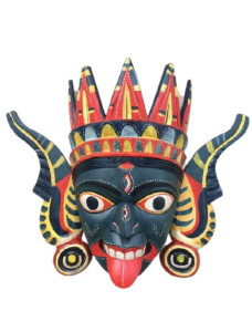 Maa Durga Wooden Gambira Kushmandi Mask