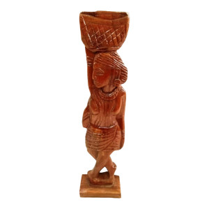 Madini Carrying the Pot on her Head Wooden Craft (1)