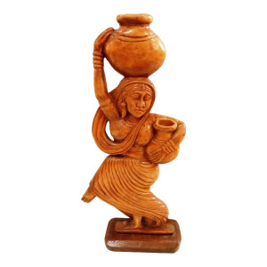 Madini Carrying the pots with water Baster Wooden Craft
