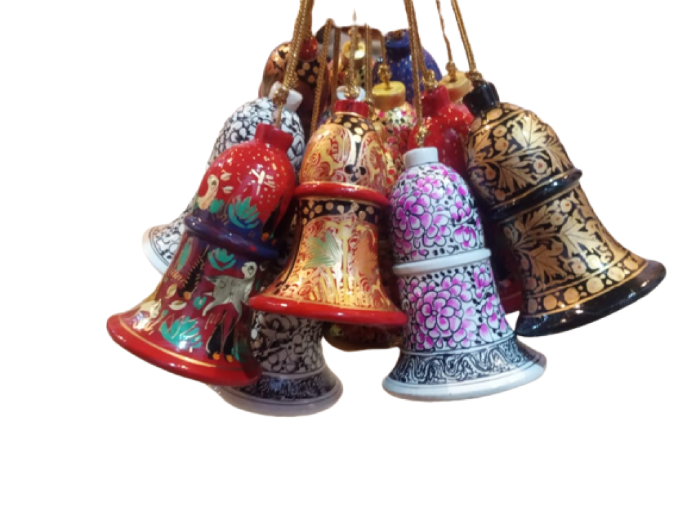 Multi-colour Floral Christmas Bells - 0
