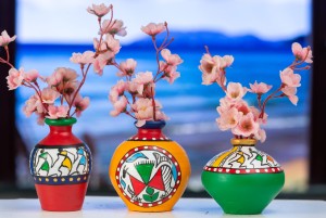 Multi-Colour Terracota Vase set of 3