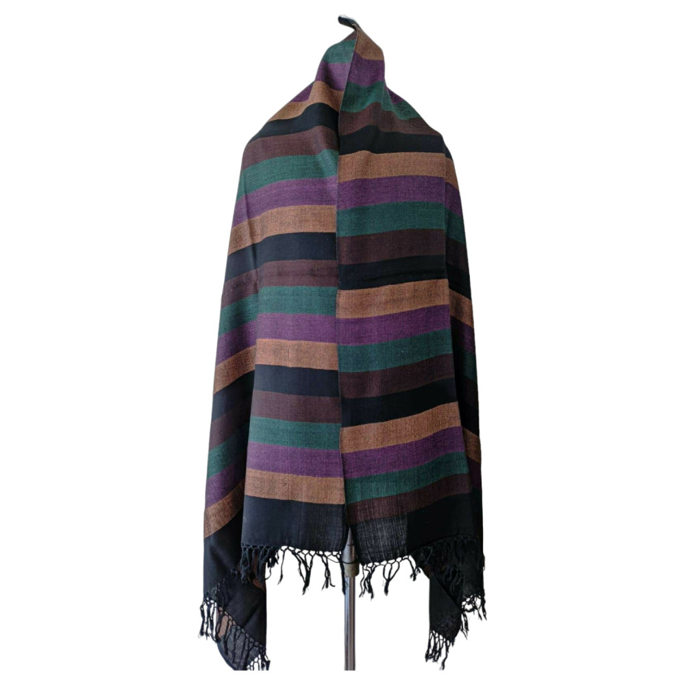 Multi Coloured wool plain shawl - 1