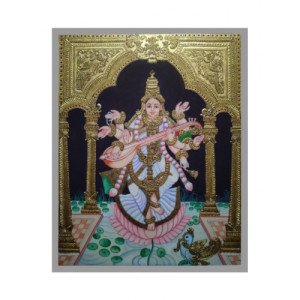 Mysore Traditional Painting Of Maa Saraswati