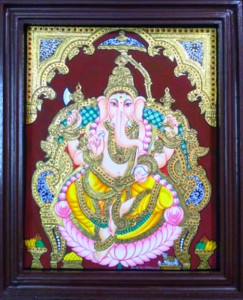 Mysore Traditional Painting Of Sitting Ganesha Painting