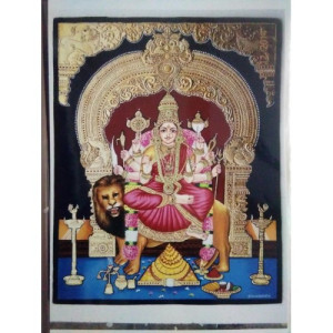 Goddess Kanaka Durga 16x20 inches 22-Carat Gold Foil Mysore