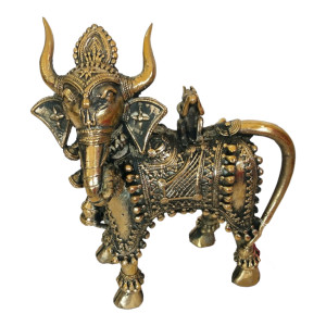Nandi Ganesh Faced Metal Craft
