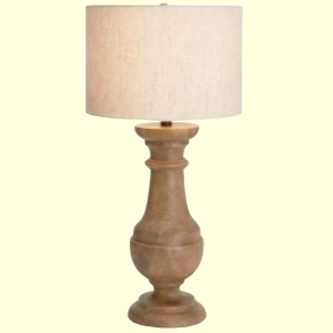 Natural Table Lamp With Cream Shade