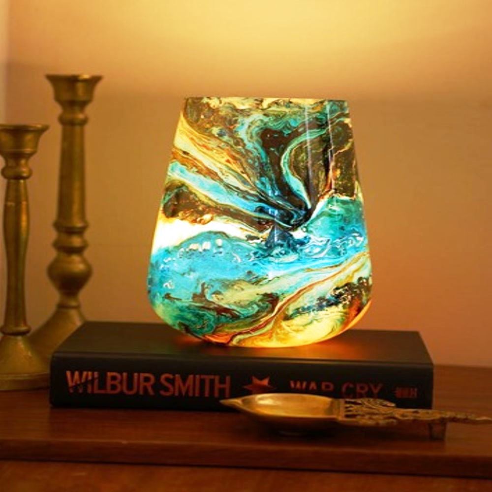 Firozabad Glass Table Lamp-Ocean Themed - 0