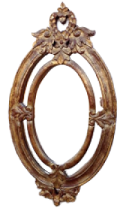 Oval Anti Golden Mirror Frame