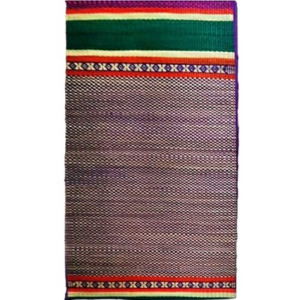 Authentic Traditional Handicraft Pattamadai Mat Korai Grass Textile Of Multi Colour Strips Design