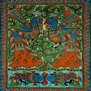 Peacock Unity Madhubani painting