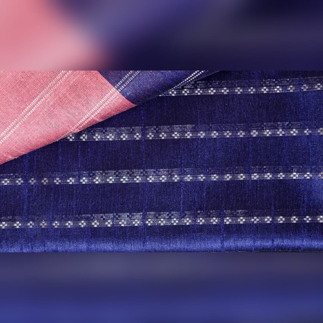 Pink & Blue Champa Silk Saree - 0