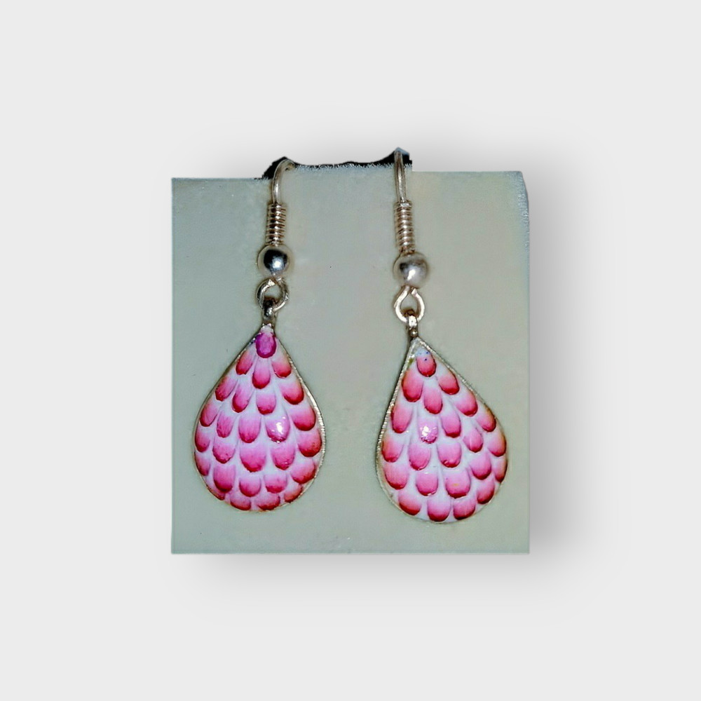Pink Deisgner Earrings Gulabi Meenakari Art