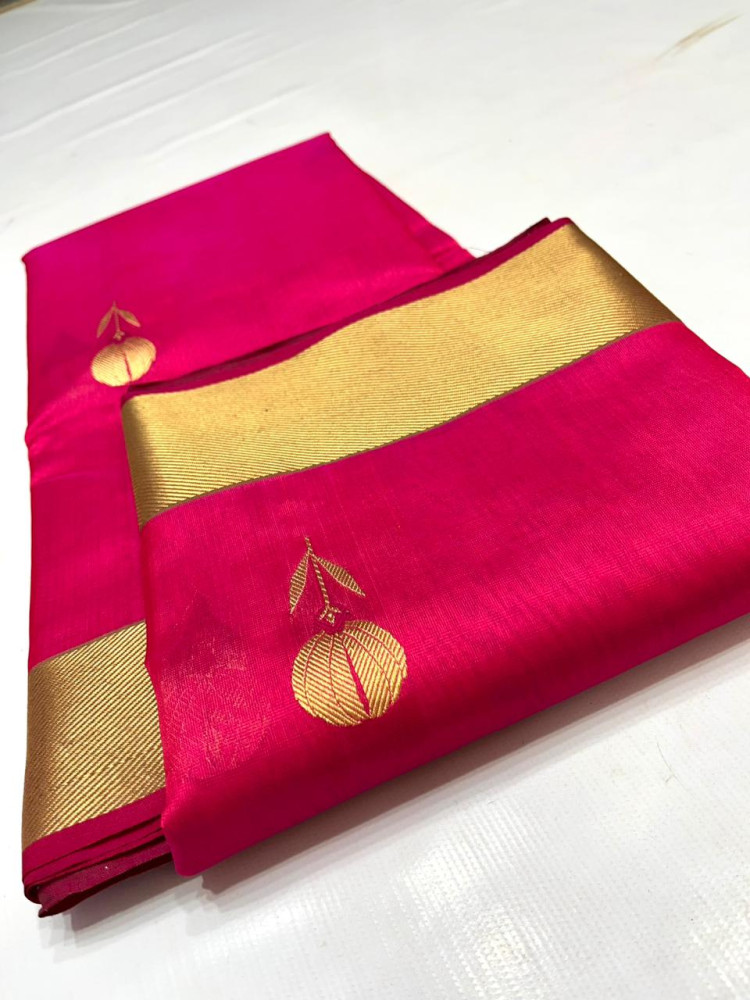 Pink & Gold Butta Chanderi Pattu Saree - 2